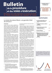 Cession, délégation et saisie-arrêt : premier arrivé, premier servi ? - Numéro spécial du Bulletin de la procédure et des voies d'exécution