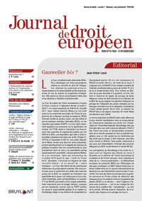 Journal de droit européen (JDE) - anciennement JTDE